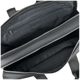 Ділова чоловіча сумка з натуральної шкіри для ноутбука до 15" Tiding Bag чорного кольору 95501