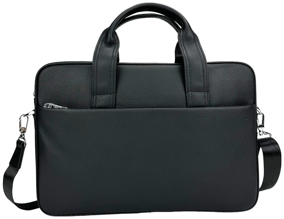 Деловая мужская сумка из натуральной кожи для ноутбука до 15" Tiding Bag черного цвета 95501 modnotak фото №3