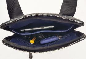 Удобная мужская сумка планшет на плечо черного цвета VATTO (11843) - 2