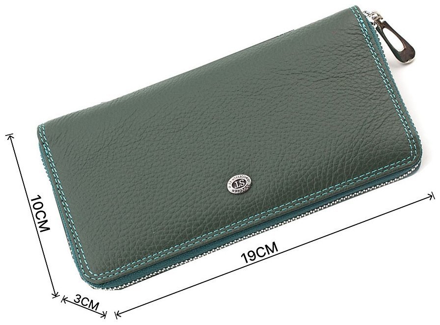 Шкіряний гаманець з різнокольоровими вставками на блискавки ST Leather (16021) modnotak фото №3