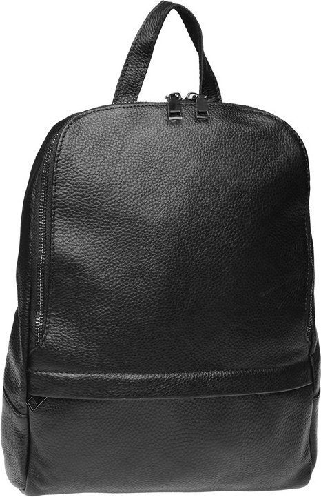 Женский просторный рюкзак из фактурной кожи черного цвета Keizer (57301)