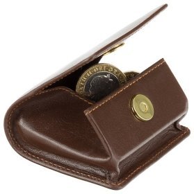 Шкіряна монетниця коричневого кольору на магнітній кнопці Visconti 77401