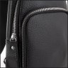 Кожаный мужской вертикальный слинг-рюкзак черного цвета Tiding Bag 77501 - 5