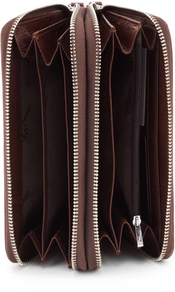 Кожаный мужской клатч на две молнии ST Leather (16562)