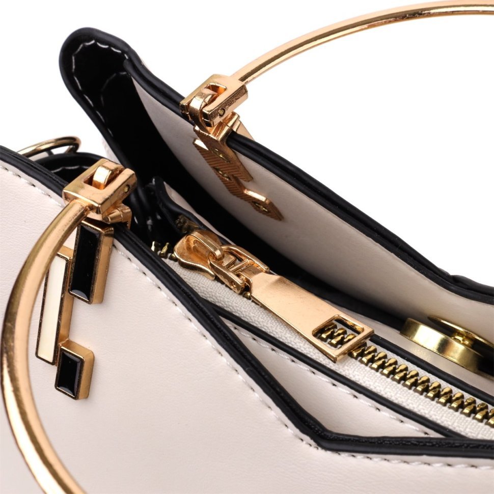 Деловая женская сумка на каждый день из прочного кожзама с короткими ручками Vintage разноцветная 97601 modnotak фото №4