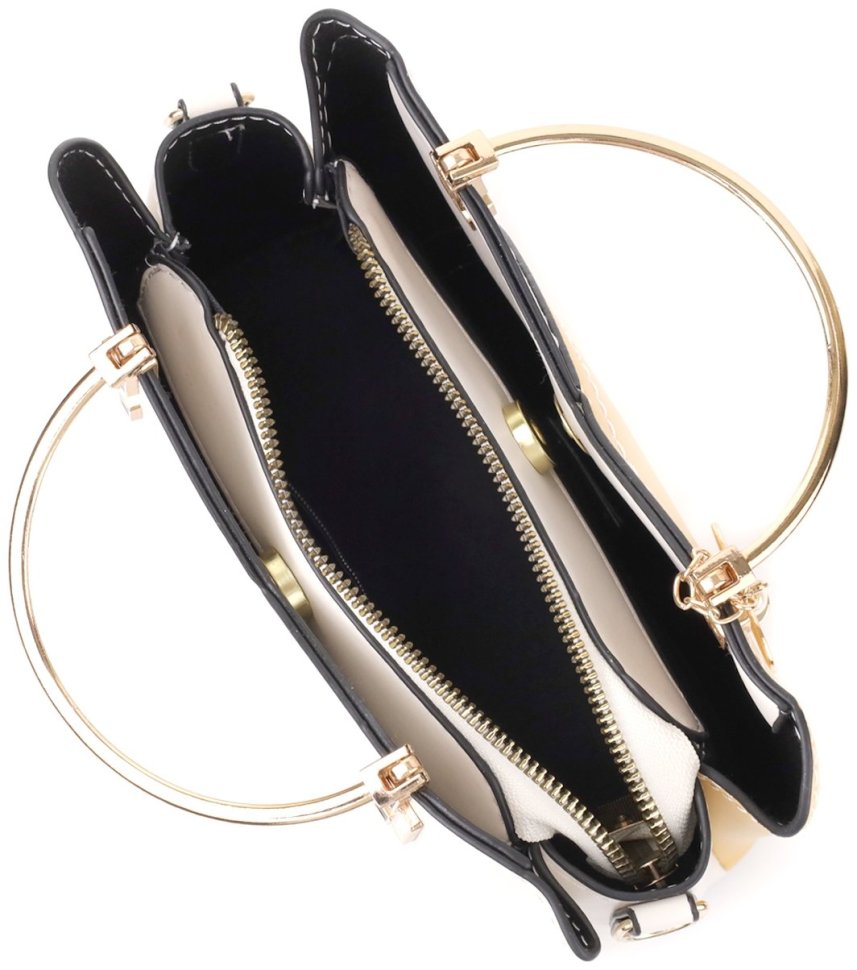 Деловая женская сумка на каждый день из прочного кожзама с короткими ручками Vintage разноцветная 97601 modnotak фото №5