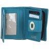 Стильный женский кожаный кошелек с ID-окошком для документов Ashwood Y60 Turq 97801 голубого цвета modnotak фото - 2