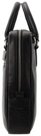 Ділова сумка з натуральної гладкої шкіри для ноутбука до 13" через плече ML50 чорного кольору 108001