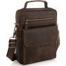 Мужская сумка-барсетка через плечо из винтажной кожи с ручкой Tiding Bag (19435) - 1