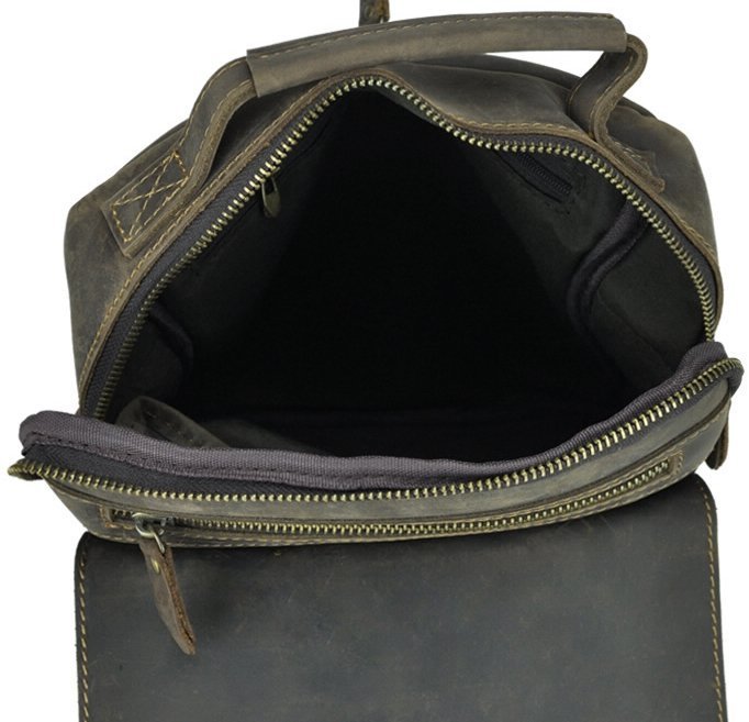 Мужская сумка-барсетка через плечо из винтажной кожи с ручкой Tiding Bag (19435)