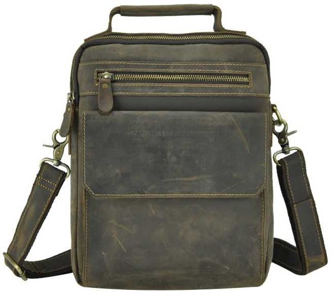 Чоловіча сумка-барсетка через плече з вінтажній шкіри з ручкою Tiding Bag (19435)