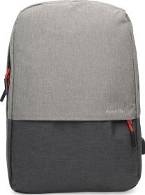 Чоловічий сірий рюкзак з поліестеру з відсіком під ноутбук Remoid (21131)