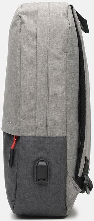Чоловічий сірий рюкзак з поліестеру з відсіком під ноутбук Remoid (21131)