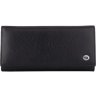 Довгий горизонтальний жіночий гаманець із фактурної шкіри чорного кольору з клапаном ST Leather (21537) - 1