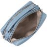 Деловая женская сумка из фактурной кожи на два отделения через плечо Vintage 98201 голубого цвета modnotak фото - 7