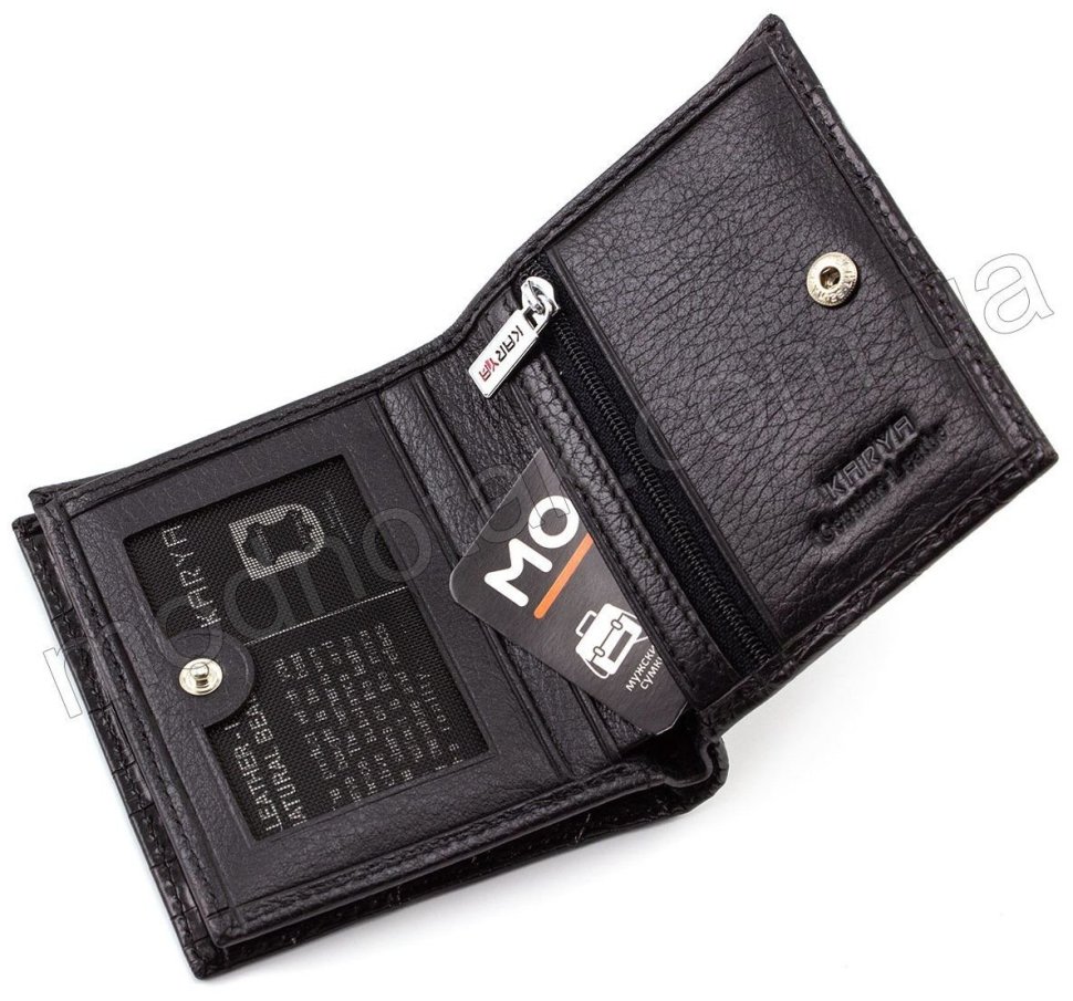 Кожаный маленький кошелек с тиснением KARYA (0953-53)