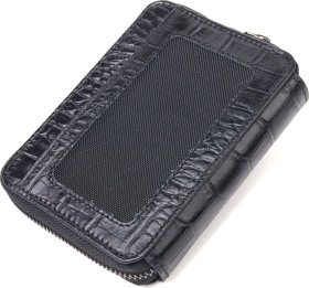 Черно-красный женский кошелек из натуральной фактурной кожи на молнии CANPELLINI (2421491)