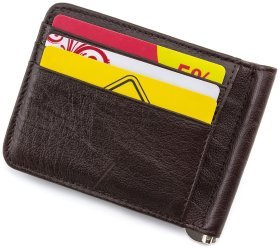 Коричневый зажим для купюр и карточек ST Leather (16673)