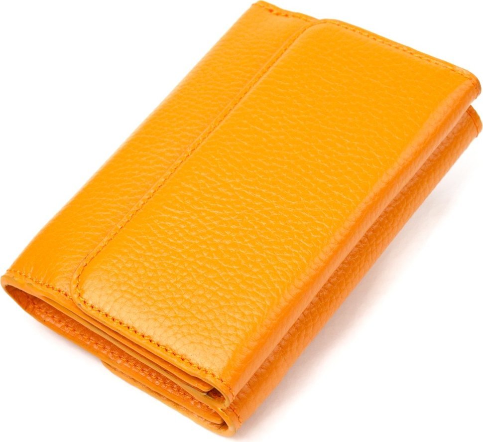Середній жіночий гаманець помаранчевого кольору із натуральної шкіри флотар CANPELLINI (2421592)
