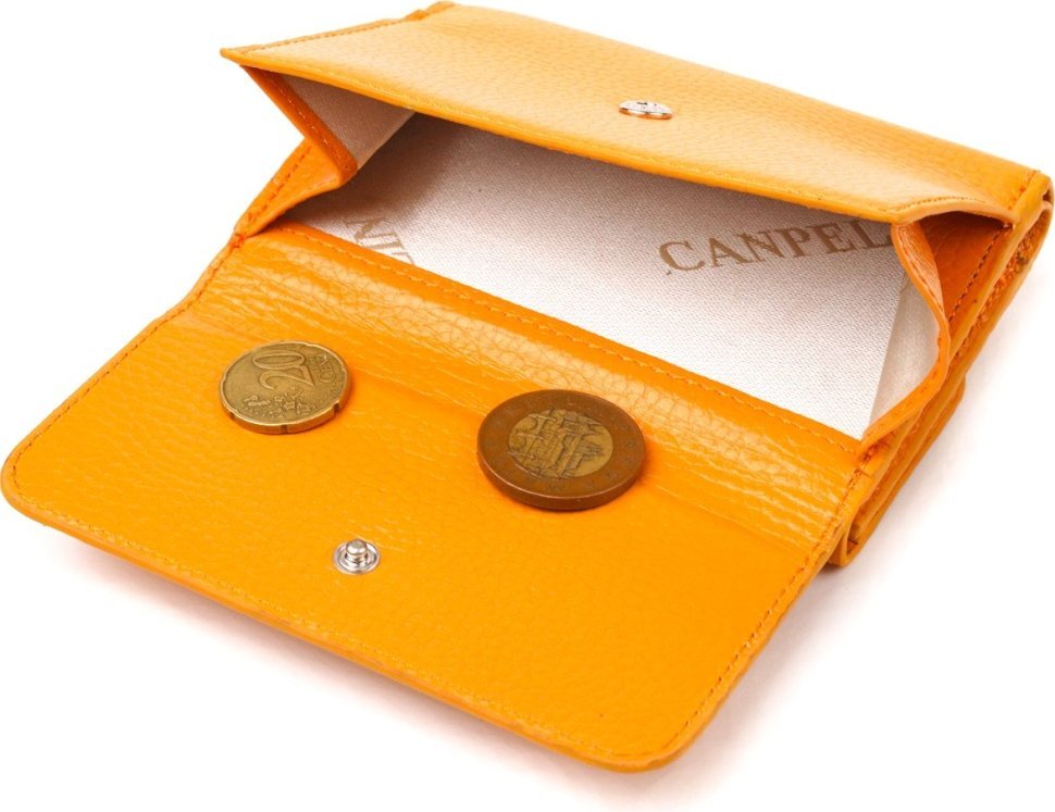 Средний женский кошелек оранжевого цвета из натуральной кожи флотар CANPELLINI (2421592)