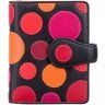 Маленький жіночий гаманець чорного кольору в кольоровий горошок з RFID - Visconti Pluto 68901 - 9