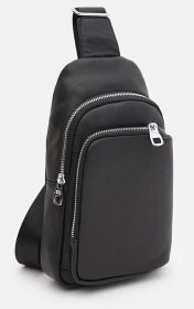 Мужская сумка слинг через плечо из натуральной кожи Ricco Grande 88901 Черный