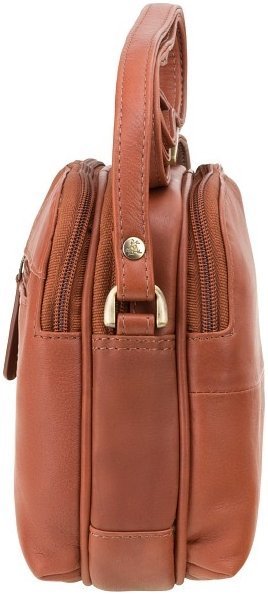 Світло-коричнева сумка жіноча через плече з натуральної шкіри на три блискавки Visconti Holly 69001