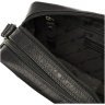 Горизонтальна жіноча сумка-кроссбоді із натуральної шкіри чорного кольору на дві блискавки Visconti Brooklyn 69301 - 12