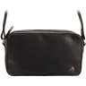 Горизонтальна жіноча сумка-кроссбоді із натуральної шкіри чорного кольору на дві блискавки Visconti Brooklyn 69301 - 16