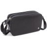 Горизонтальна жіноча сумка-кроссбоді із натуральної шкіри чорного кольору на дві блискавки Visconti Brooklyn 69301 - 1