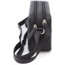 Горизонтальная женская сумка-кроссбоди из натуральной кожи черного цвета на две молнии Visconti Brooklyn 69301 - 2