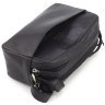 Горизонтальна жіноча сумка-кроссбоді із натуральної шкіри чорного кольору на дві блискавки Visconti Brooklyn 69301 - 6