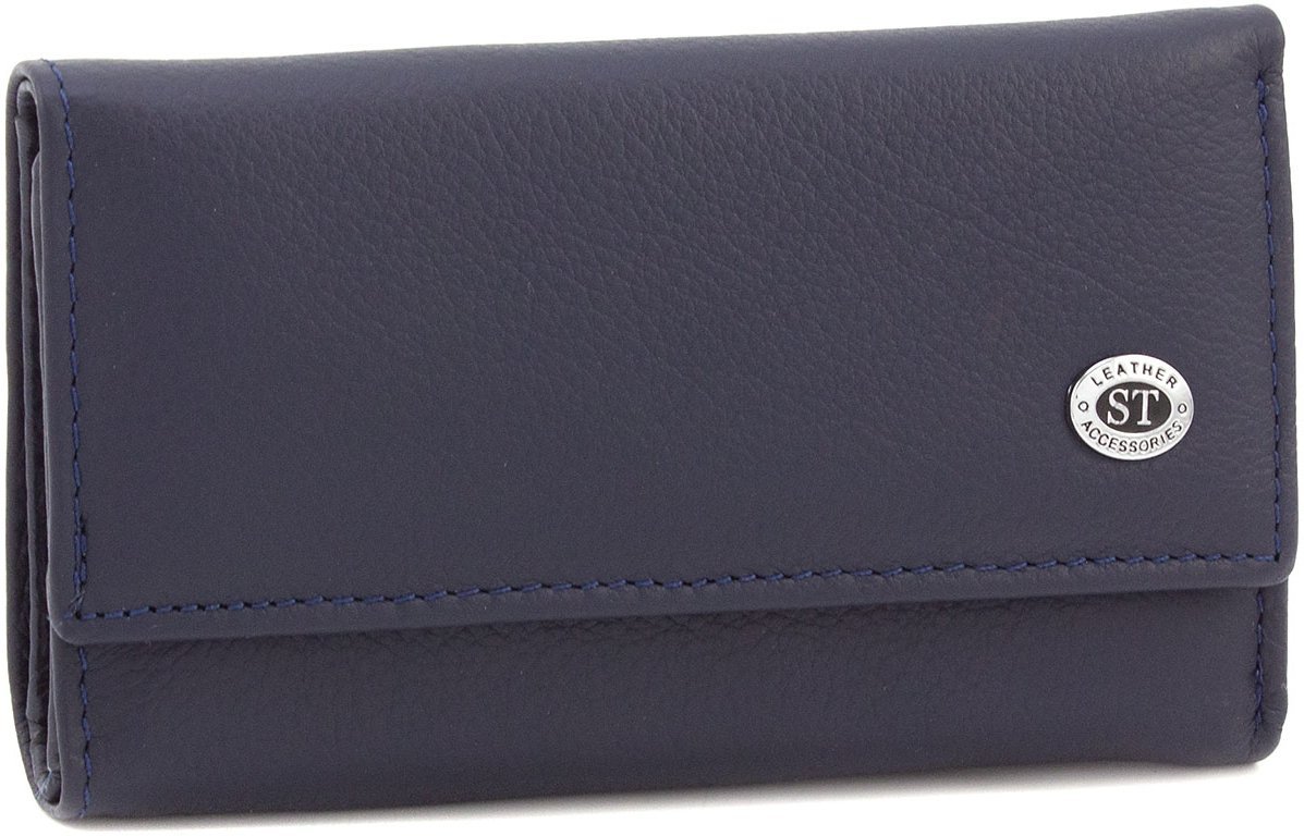 Темно-синя ключниця вертикального типу з натуральної шкіри ST Leather (14021)