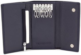 Темно-синяя ключница вертикального типа из натуральной кожи ST Leather (14021)