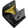Лакированный женский кошелек из натуральной кожи черного цвета с монетницей Smith&Canova Haxey 69701 - 3