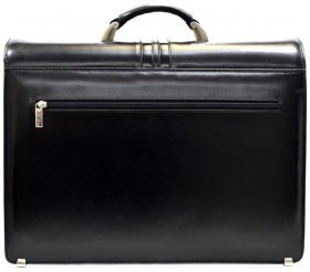 Чоловічий портфель з високоякісної гладкої шкіри у чорному кольорі Desisan 80002