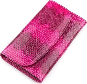 Розовый кошелек из натуральной кожи морской змеи SEA SNAKE LEATHER (024-18276)