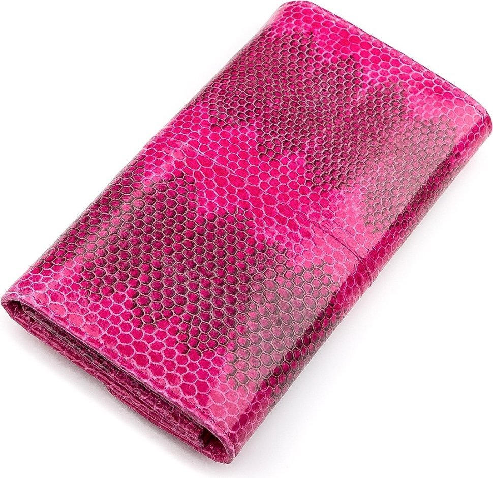 Рожевий гаманець з натуральної шкіри морської змії SEA SNAKE LEATHER (024-18276)