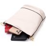 Плечова жіноча сумка з натуральної шкіри молочного кольору на магніті Vintage 2422365 - 6