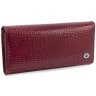 Просторий жіночий гаманець червоного кольору з лакової шкіри під рептилію ST Leather 70802