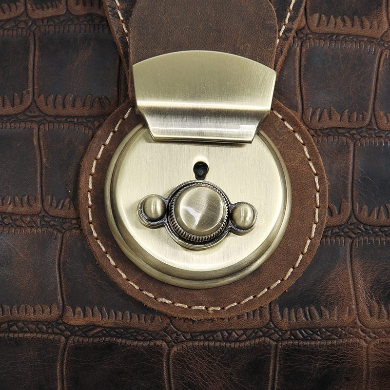 Саквояж из натуральной кожи с тиснением под крокодила VINTAGE STYLE (14410) фото №5 Саквояж из натуральной кожи с тиснением под крокодила VINTAGE STYLE (14410) modnotak фото №5