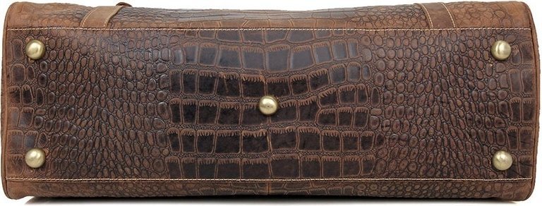 Саквояж из натуральной кожи с тиснением под крокодила VINTAGE STYLE (14410) фото №7 Саквояж из натуральной кожи с тиснением под крокодила VINTAGE STYLE (14410) modnotak фото №7