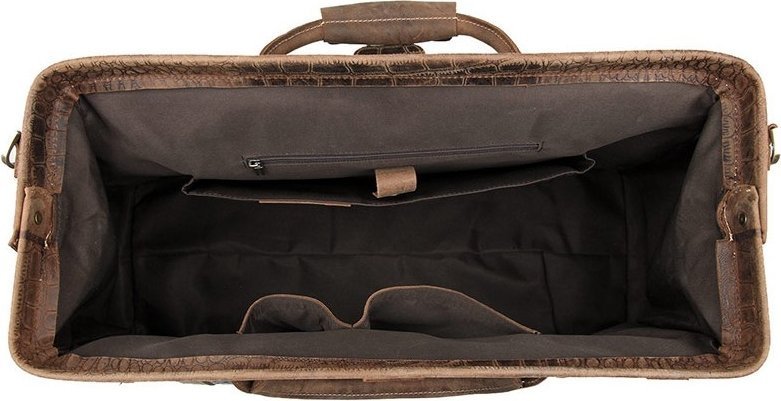 Саквояж из натуральной кожи с тиснением под крокодила VINTAGE STYLE (14410) фото №9 Саквояж из натуральной кожи с тиснением под крокодила VINTAGE STYLE (14410) modnotak фото №9