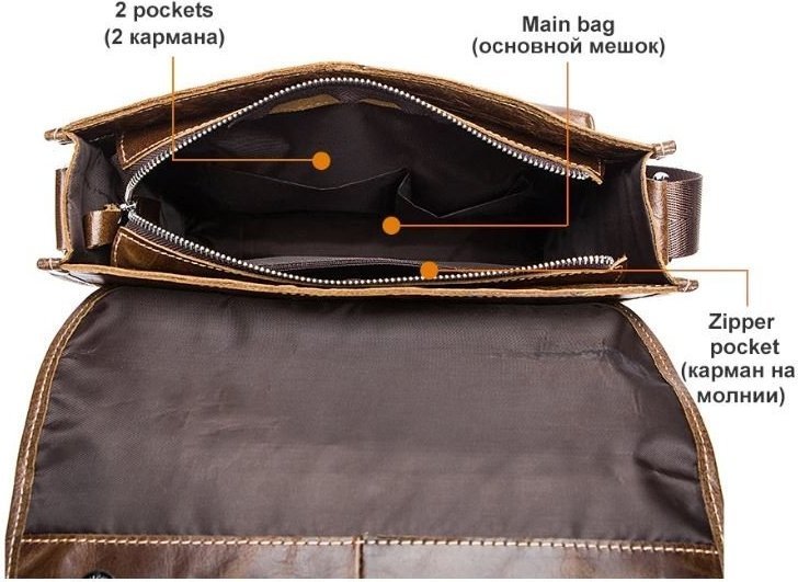 Стильная мужская сумка мессенджер в винтажном стиле VINTAGE STYLE (14666)