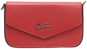 Компактная женская сумка из натуральной кожи флотар красного цвета Desisan 81802
