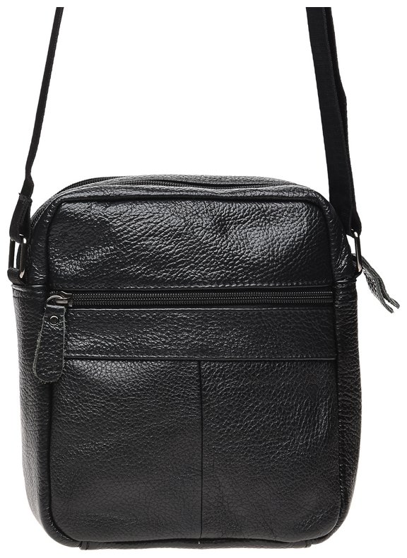 Недорогая мужская сумка из натуральной кожи компактного размера через плечо Borsa Leather (15662)