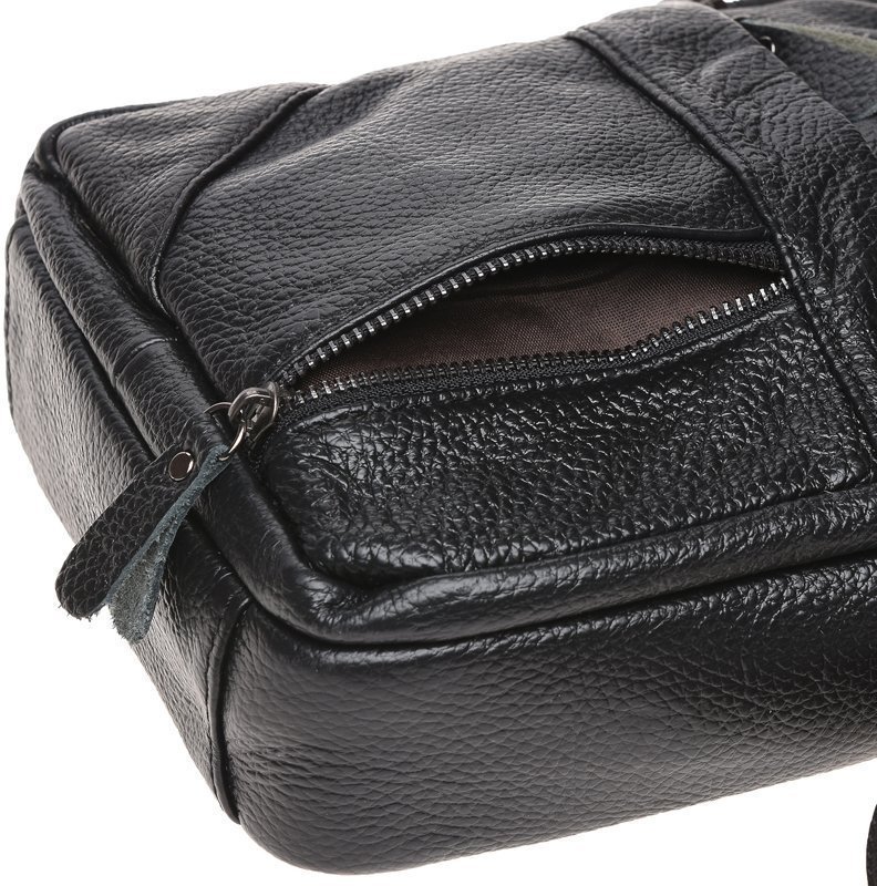 Недорога чоловіча сумка з натуральної шкіри компактного розміру через плече Borsa Leather (15662)