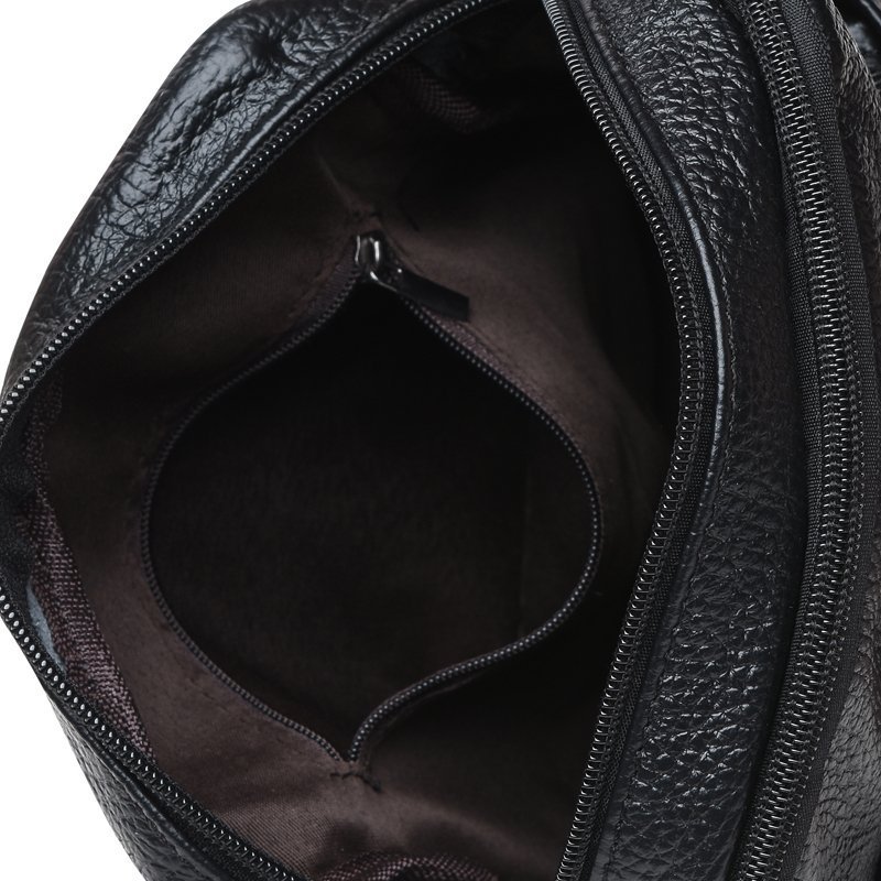 Недорога чоловіча сумка з натуральної шкіри компактного розміру через плече Borsa Leather (15662)