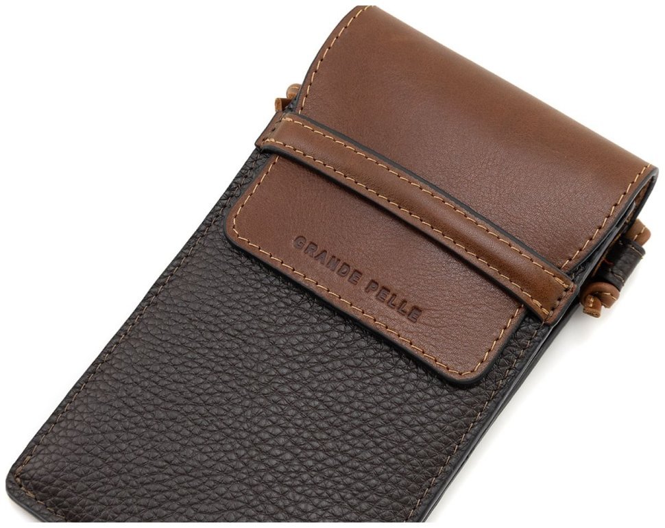 Сумочка кросс-боди для телефона из натуральной итальянской кожи Grande Pelle 102302 modnotak фото №6