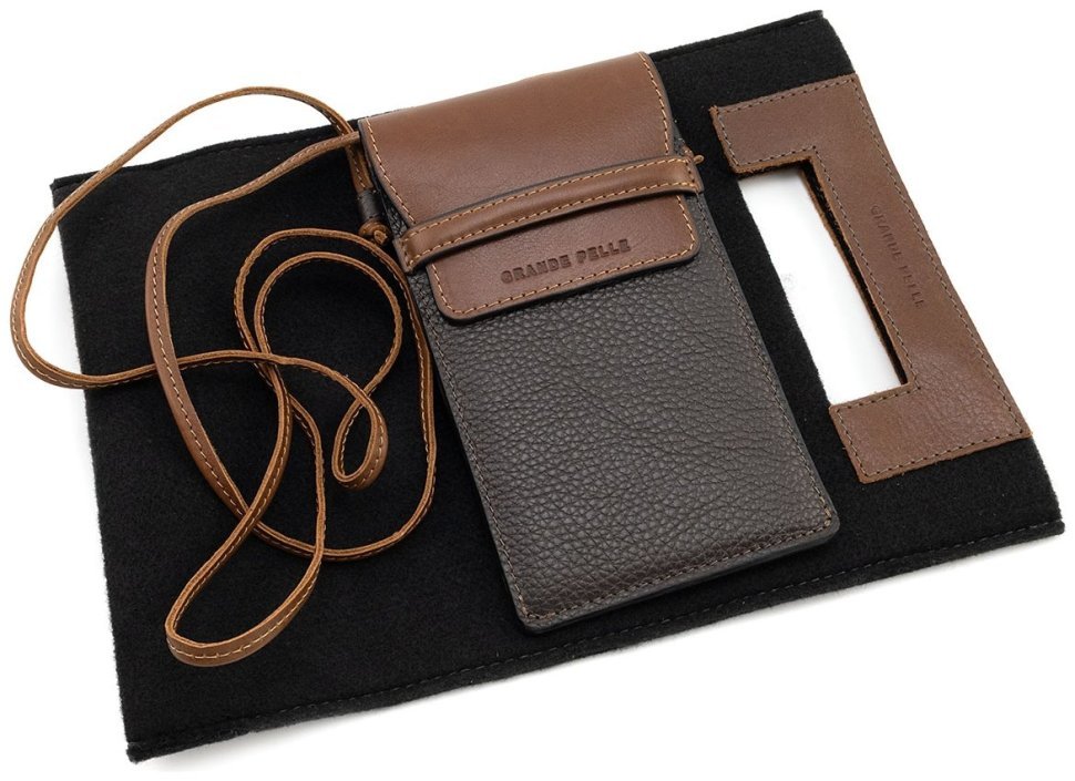 Сумочка кросс-боди для телефона из натуральной итальянской кожи Grande Pelle 102302 modnotak фото №9